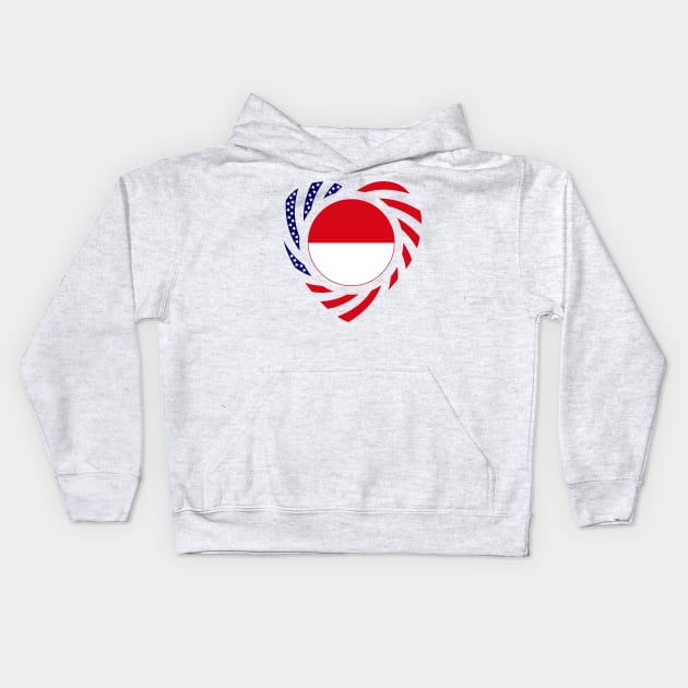 Indonesian Multinational Patriot Flag Series (Heart) Kids Hoodie by Village Values